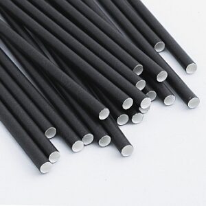 Słomki jednorazowe czarne 8mm / 197mm 250 szt.