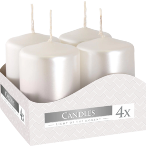 Świece wotywne zestaw 4szt. perłowa biel 7h BISPOL
