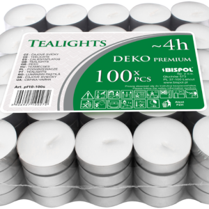 Podgrzewacze ŚWIECZKI 100 szt. TEALIGHTY 4h BISPOL