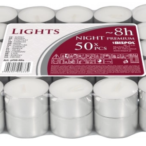 Podgrzewacze świeczki TEALIGHT BISPOL 8h 50 szt.