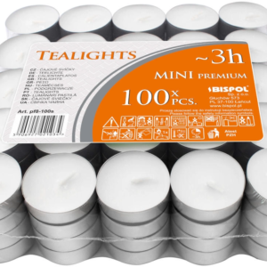Podgrzewacze ŚWIECZKI 100 szt. TEALIGHTY 3h BISPOL