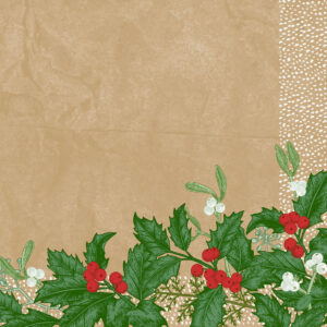 SERWETKI flizelinowe DUNI 40x40 SNOW BERRIES 60 szt.