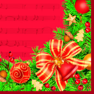 Serwetki POL-MAK 33x33 3W BOŻE NARODZENIE CZERWONY DZWONEK 20 szt.