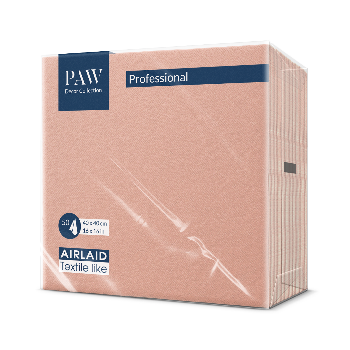 SERWETKI flizelinowe PAW 40x40 RÓŻOWE 50 szt.