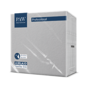 SERWETKI flizelinowe PAW 40x40 SREBRNE 50 szt.