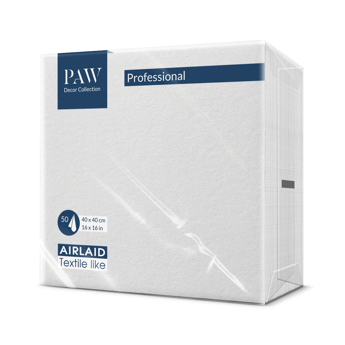 SERWETKI flizelinowe PAW 40x40 BIAŁE 50 szt.