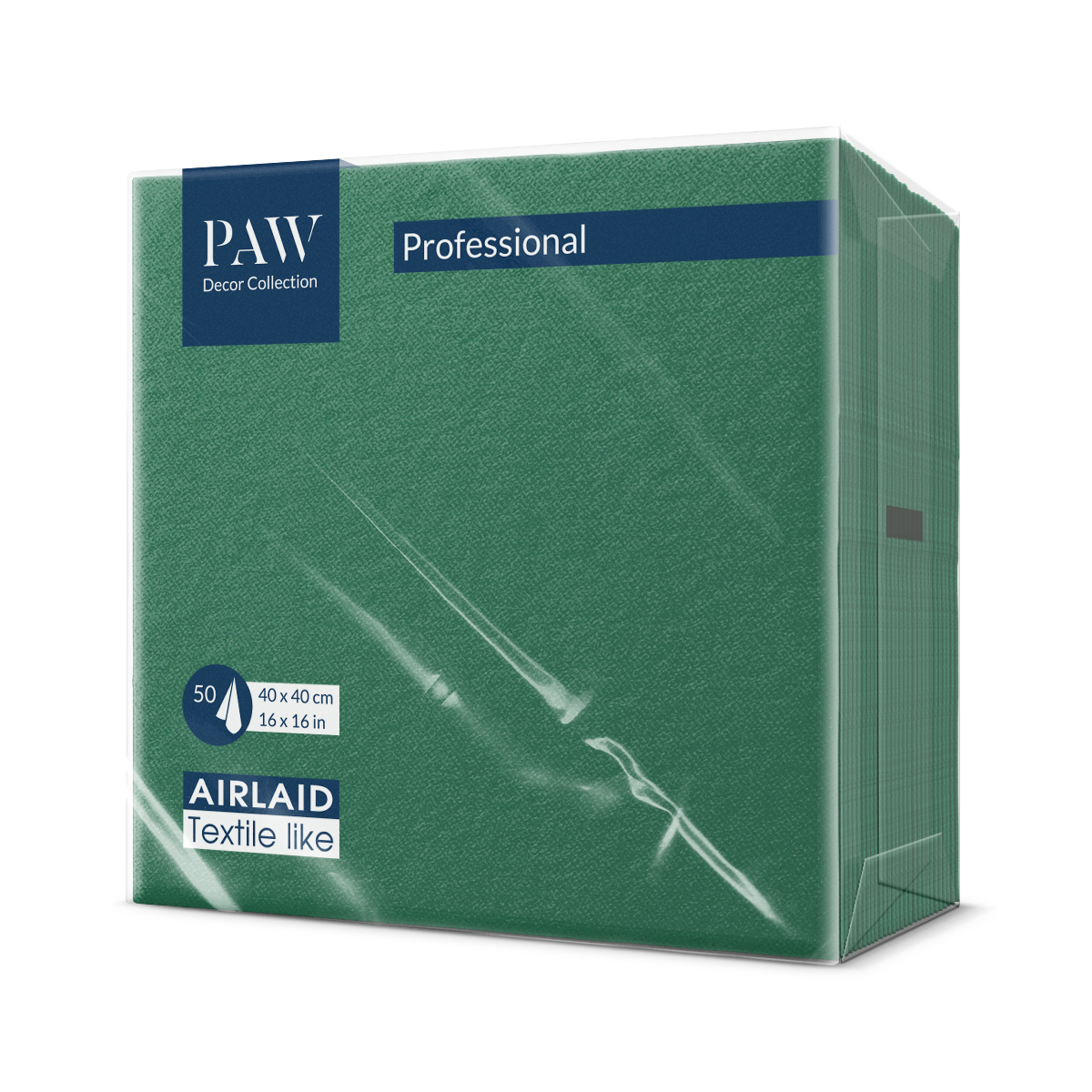 SERWETKI flizelinowe PAW 40x40 ZIELONE 50 szt.