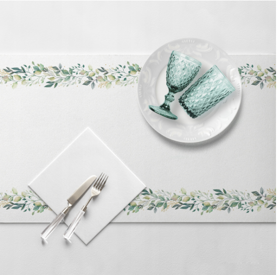 Bieżnik flizelinowy Komunia Święta ELEGANT LEAVES 24m