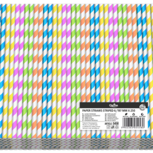 Słomki jednorazowe Eco KRAFT KOLOROWE PASKI 250 szt.