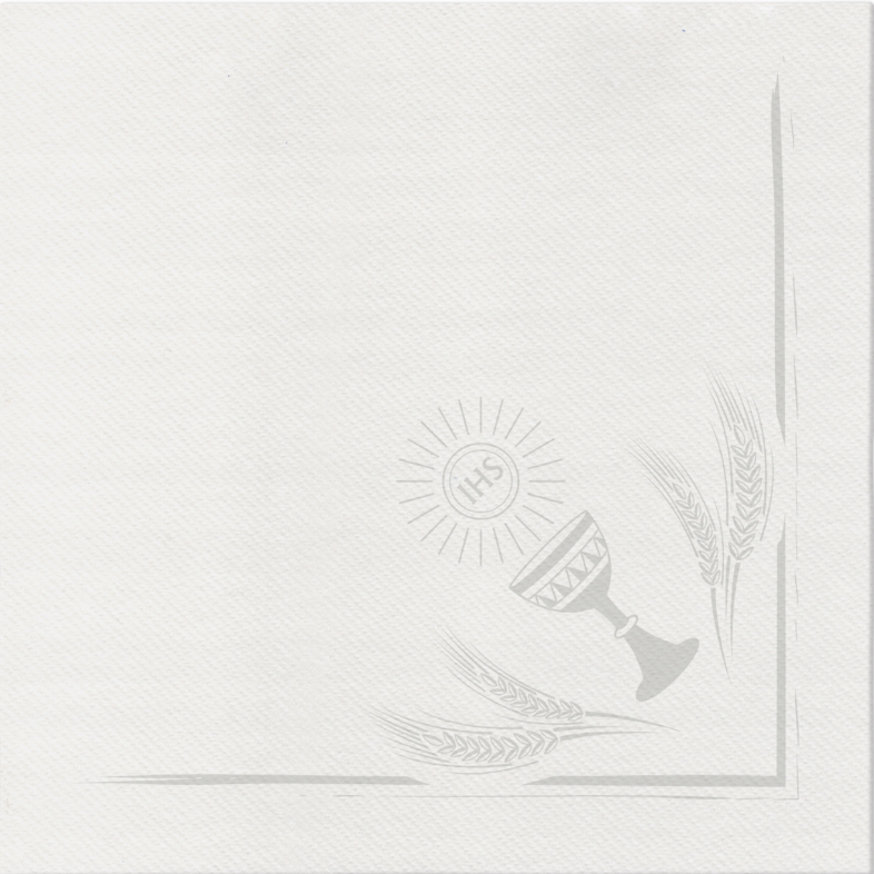 Serwetki flizelinowe KOMUNIA SREBRNA HOSTIA PAW 50 szt.